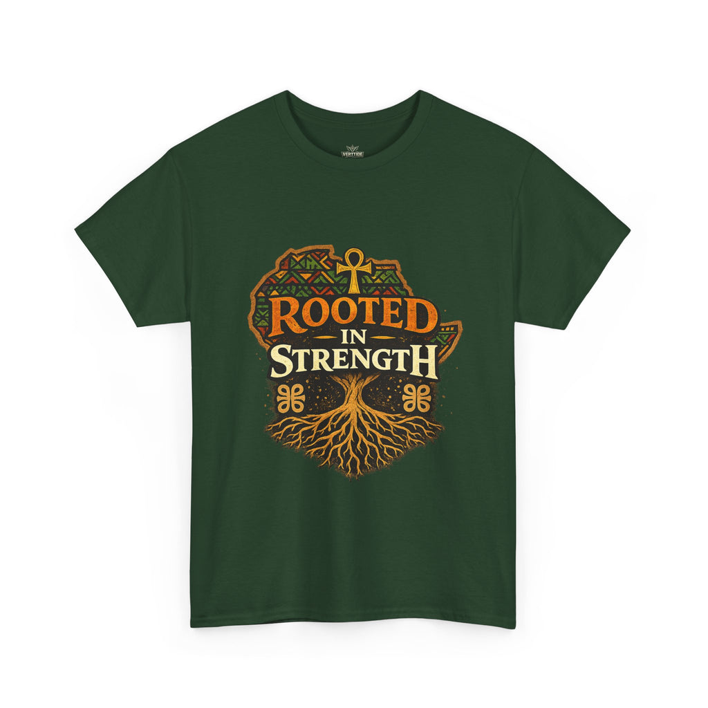 Rooted in Strength T-Shirt — Afrocentric Ankh Tree Graphic Tee
