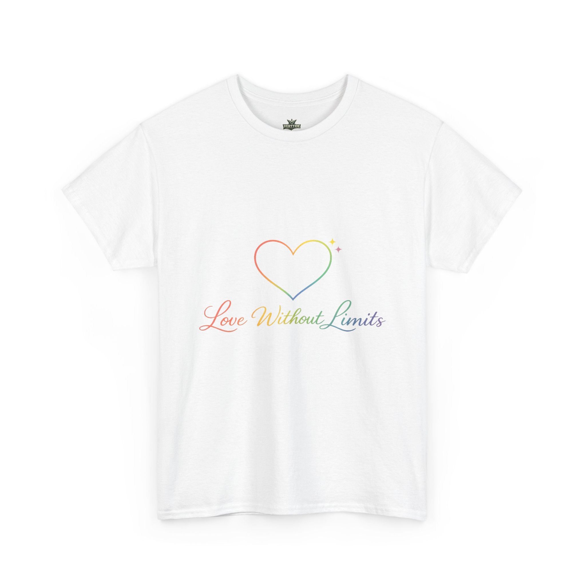 Love Without Limits T-Shirt — Rainbow Heart Pride Tee