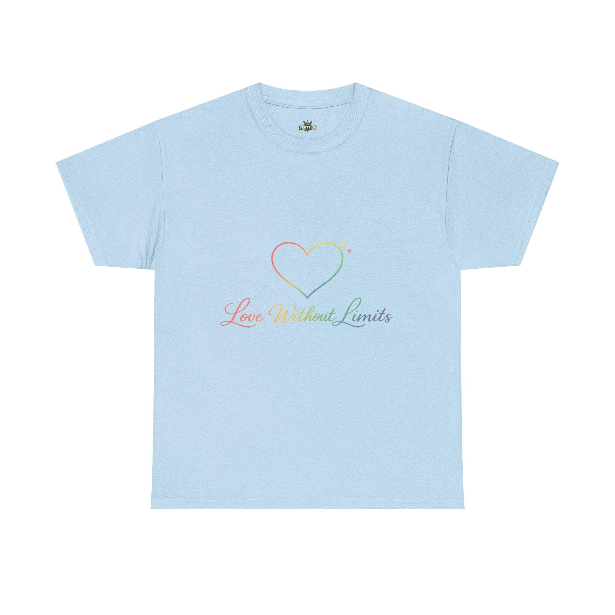 Love Without Limits T-Shirt — Rainbow Heart Pride Tee