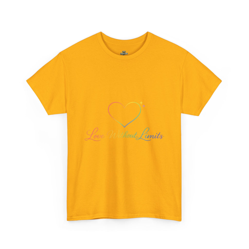 Love Without Limits T-Shirt — Rainbow Heart Pride Tee