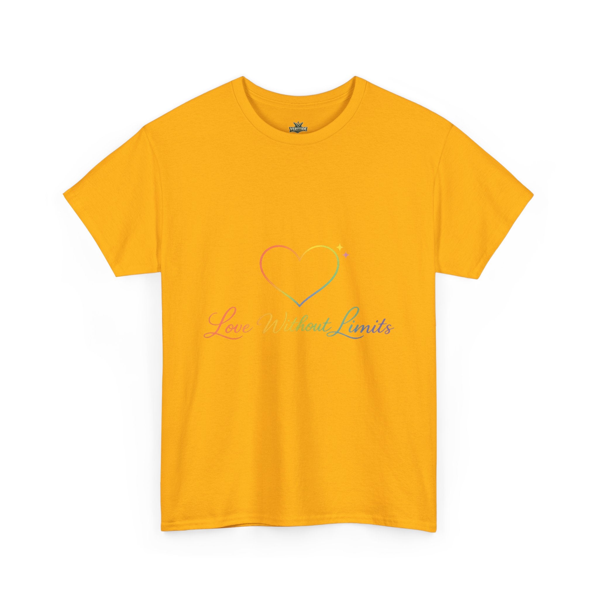 Love Without Limits T-Shirt — Rainbow Heart Pride Tee