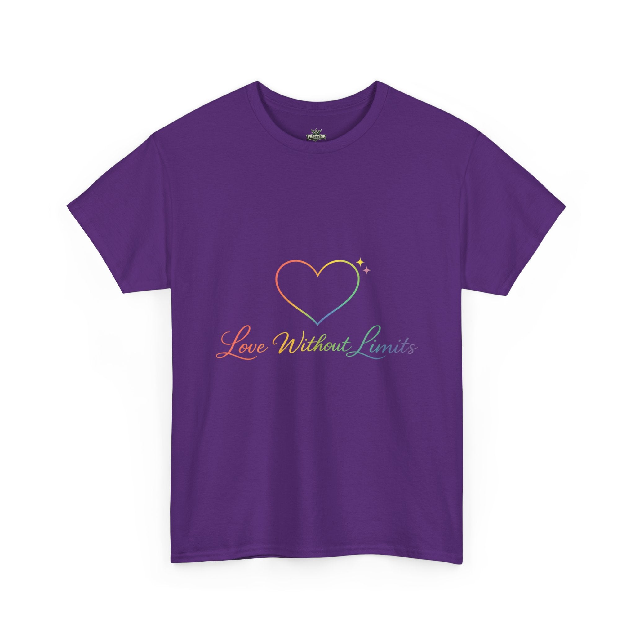 Love Without Limits T-Shirt — Rainbow Heart Pride Tee