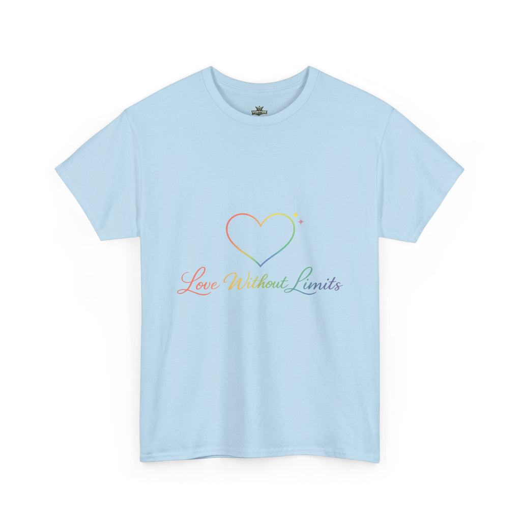Love Without Limits T-Shirt — Rainbow Heart Pride Tee