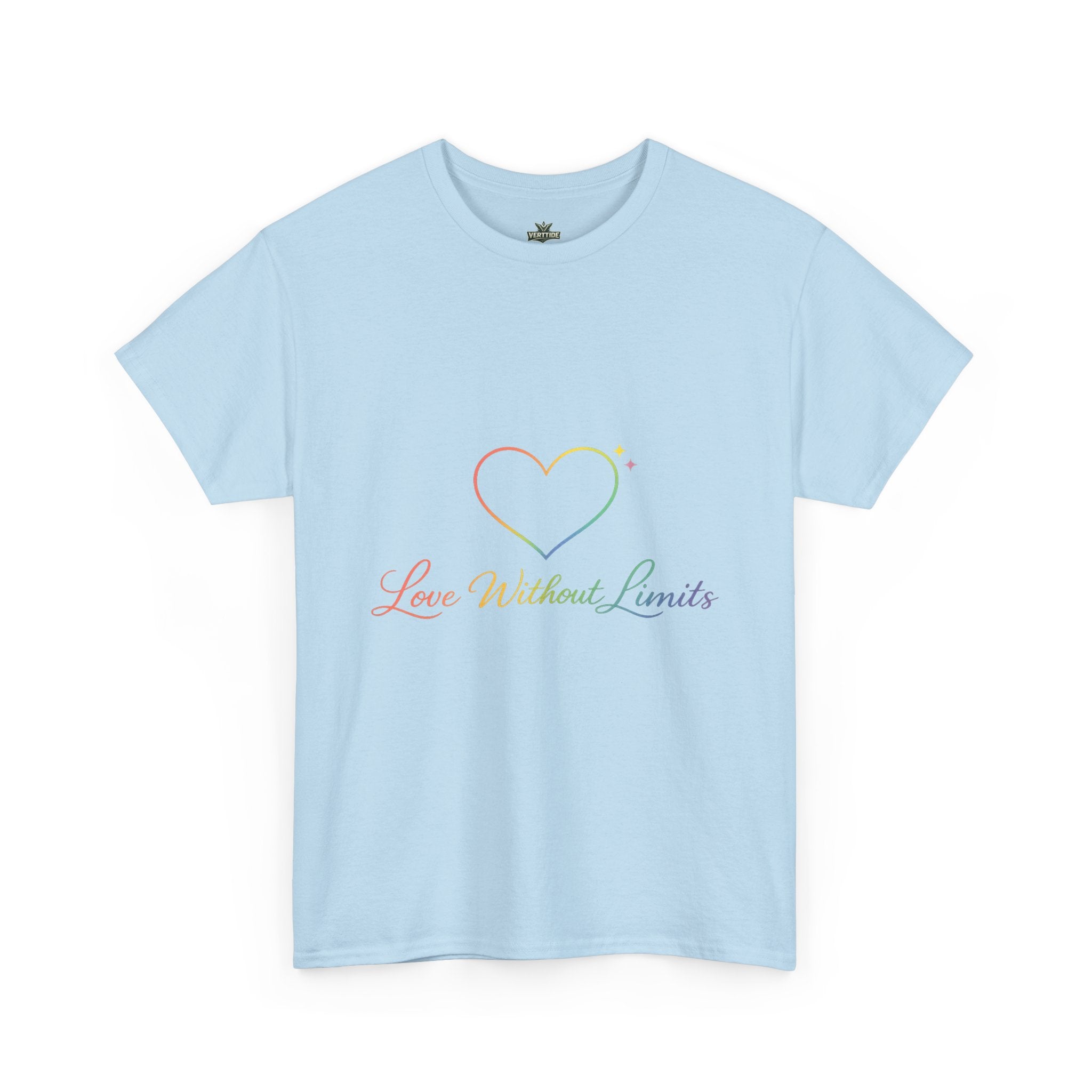 Love Without Limits T-Shirt — Rainbow Heart Pride Tee