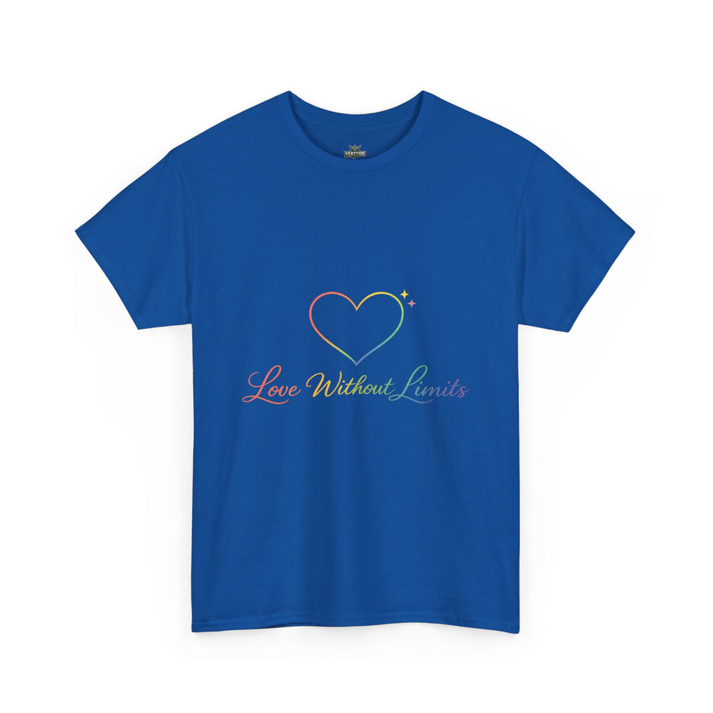 Love Without Limits T-Shirt — Rainbow Heart Pride Tee