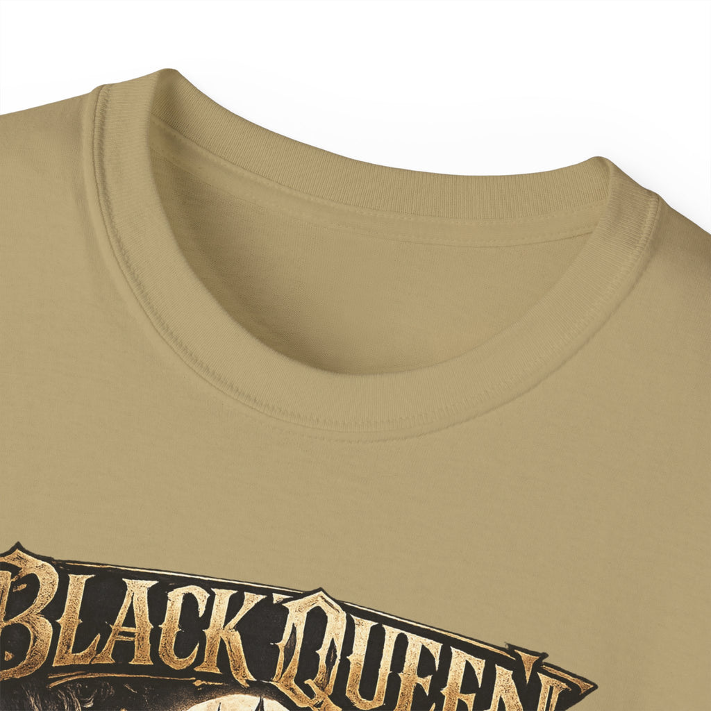 Black Queen Graphic Tee — 'Black Queen, Crown of Power' Gothic Portrait T-Shirt