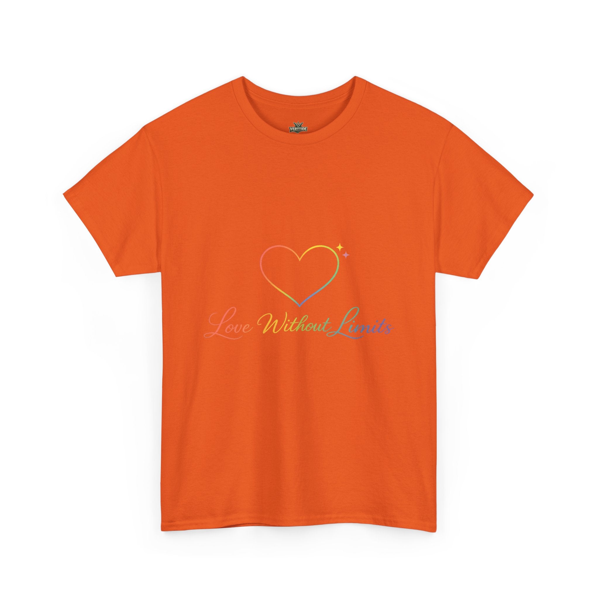 Love Without Limits T-Shirt — Rainbow Heart Pride Tee