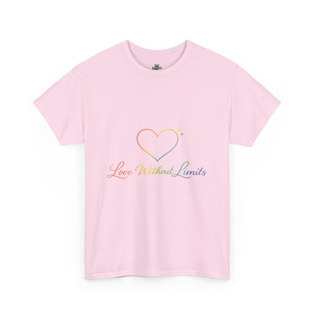 Love Without Limits T-Shirt — Rainbow Heart Pride Tee